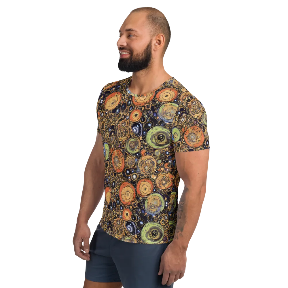 Crescent Echoes on Men's Athletic T-Shirt — Left