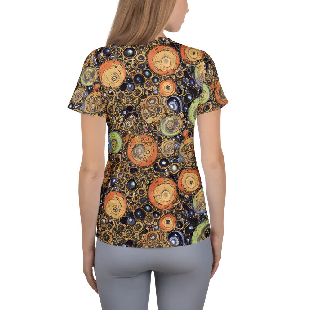 Crescent Echoes on Women's Athletic T-Shirt — Back