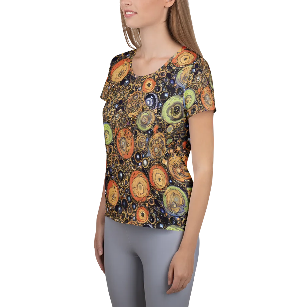 Crescent Echoes on Women's Athletic T-Shirt — Left