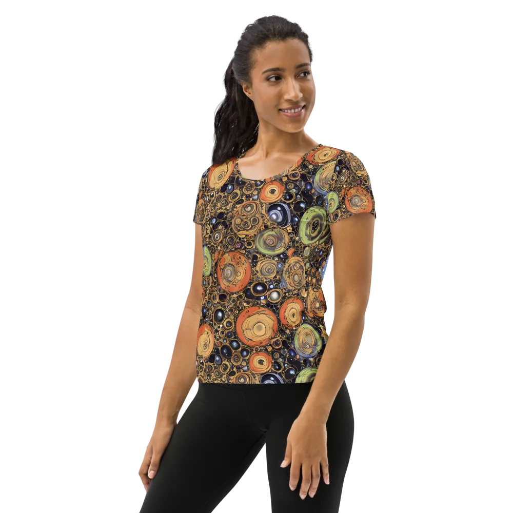 Crescent Echoes on Women's Athletic T-Shirt — Left