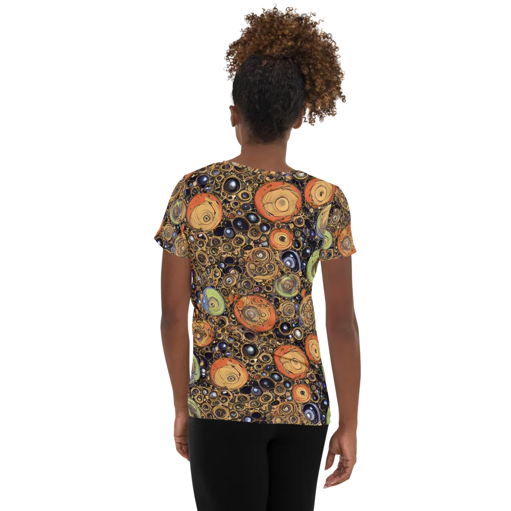Crescent Echoes on Women's Athletic T-Shirt — Back