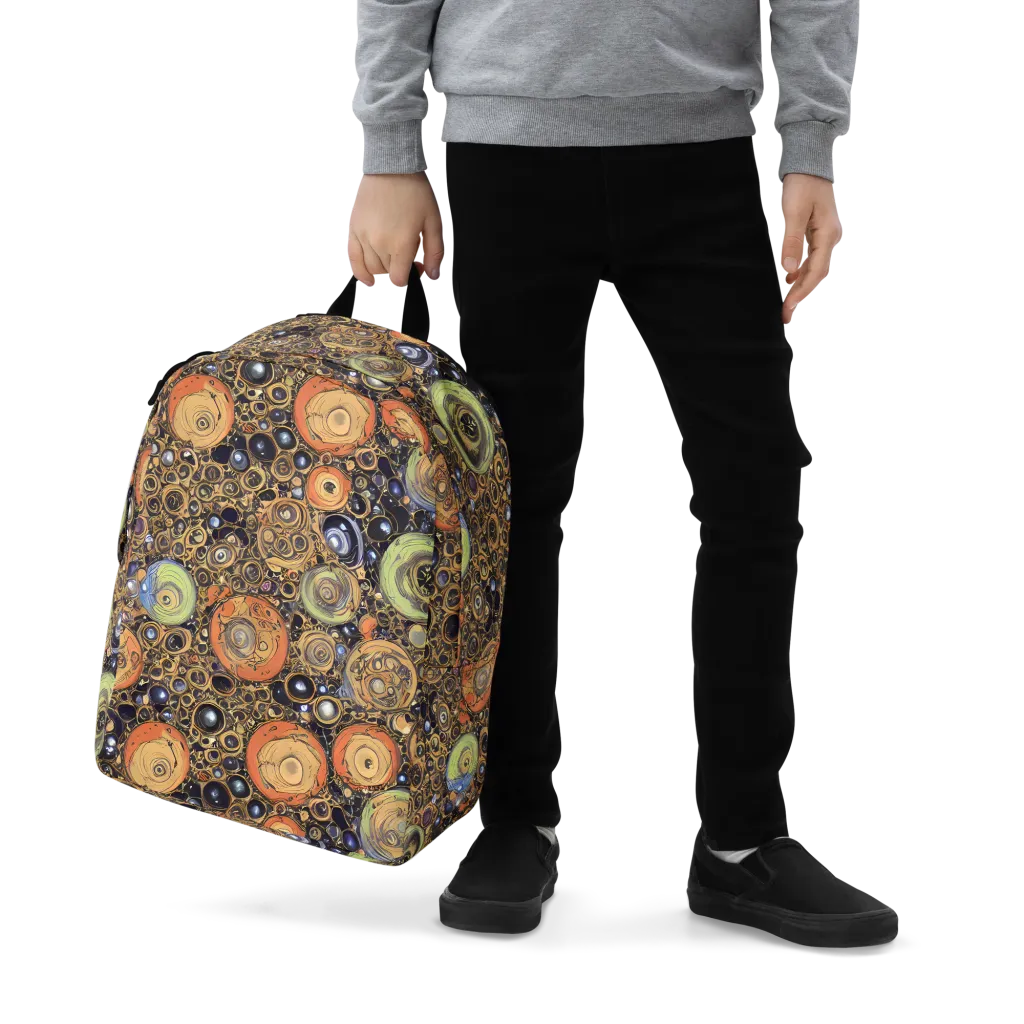 Crescent Echoes on Minimalist Backpack — Zoomed-in