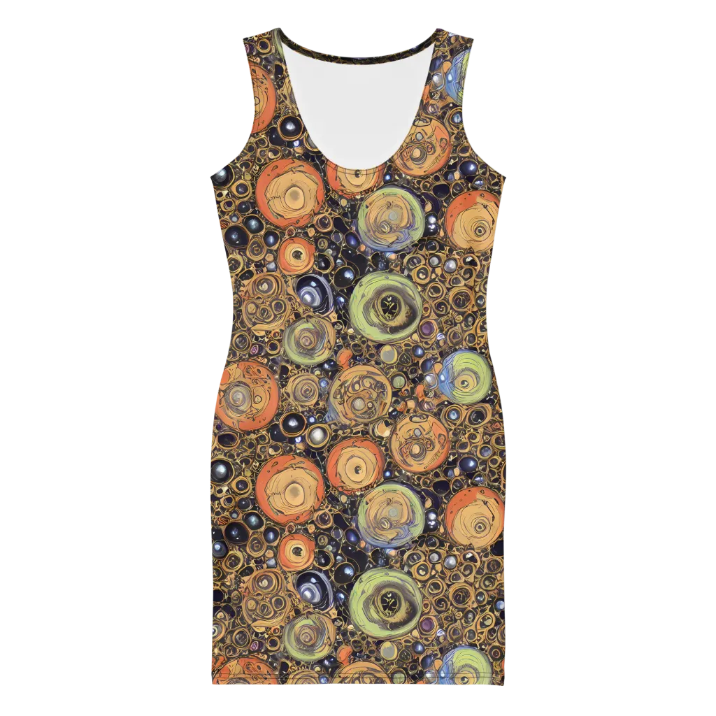 Crescent Echoes on Bodycon Dress — Front
