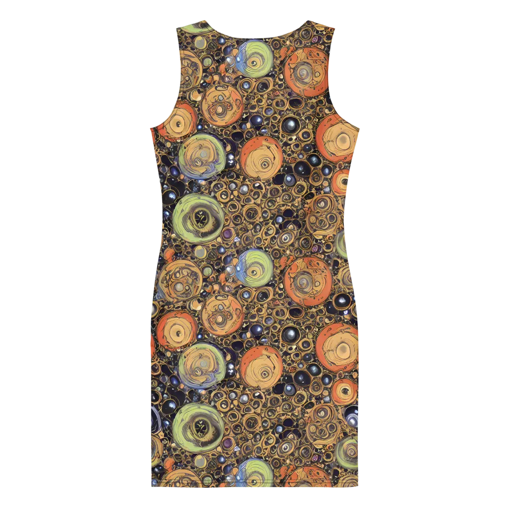 Crescent Echoes on Bodycon Dress — Back