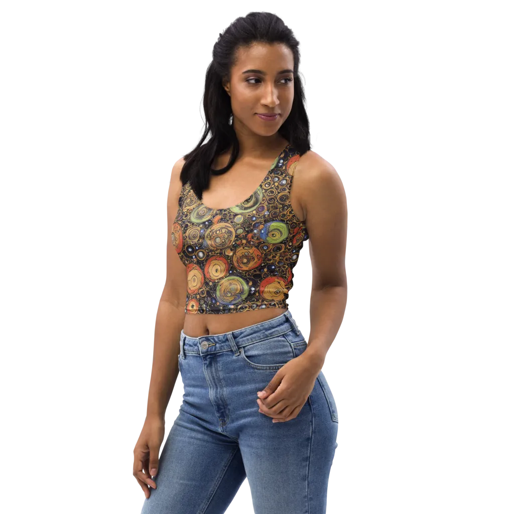 Crescent Echoes on Crop Top — Left Front