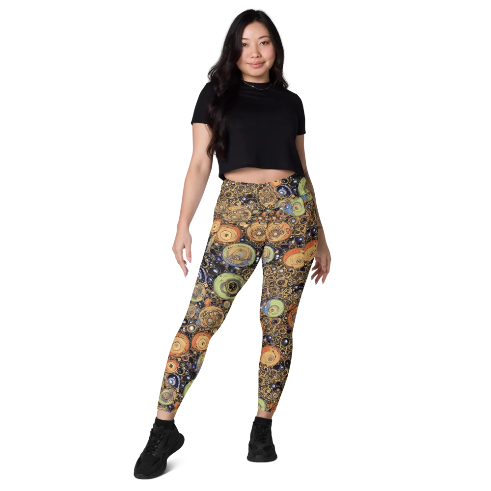 Crescent Echoes on Leggings with Pockets — Front
