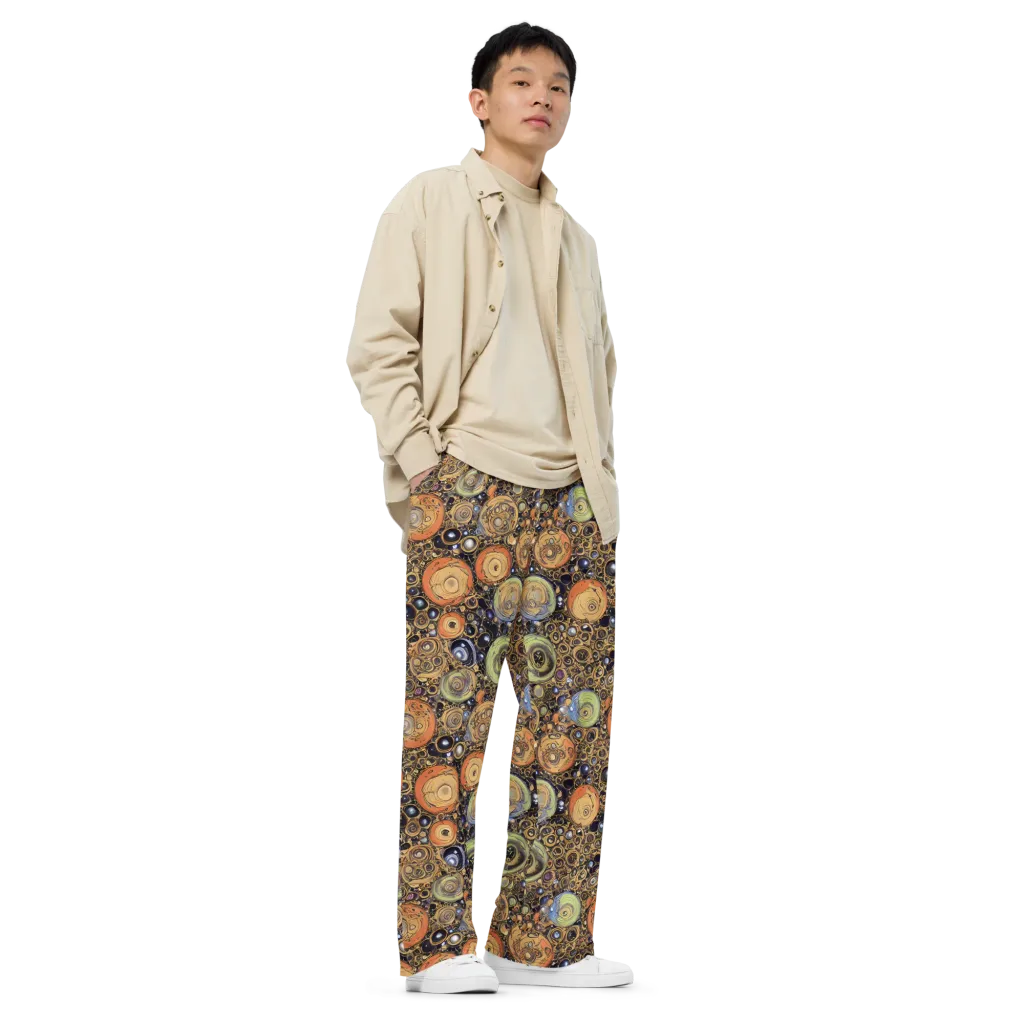 Crescent Echoes on Wide-Leg Pants — Right Front