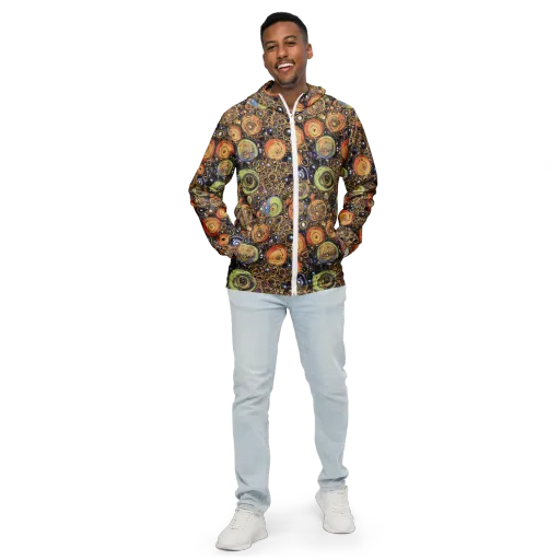 Crescent Echoes on a Men's Windbreaker