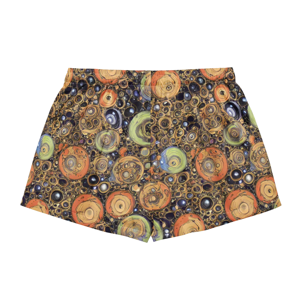 Crescent Echoes on Women's Pajama Shorts — Back