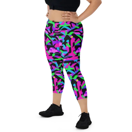 Neon Ink Drift on a Capri Leggings