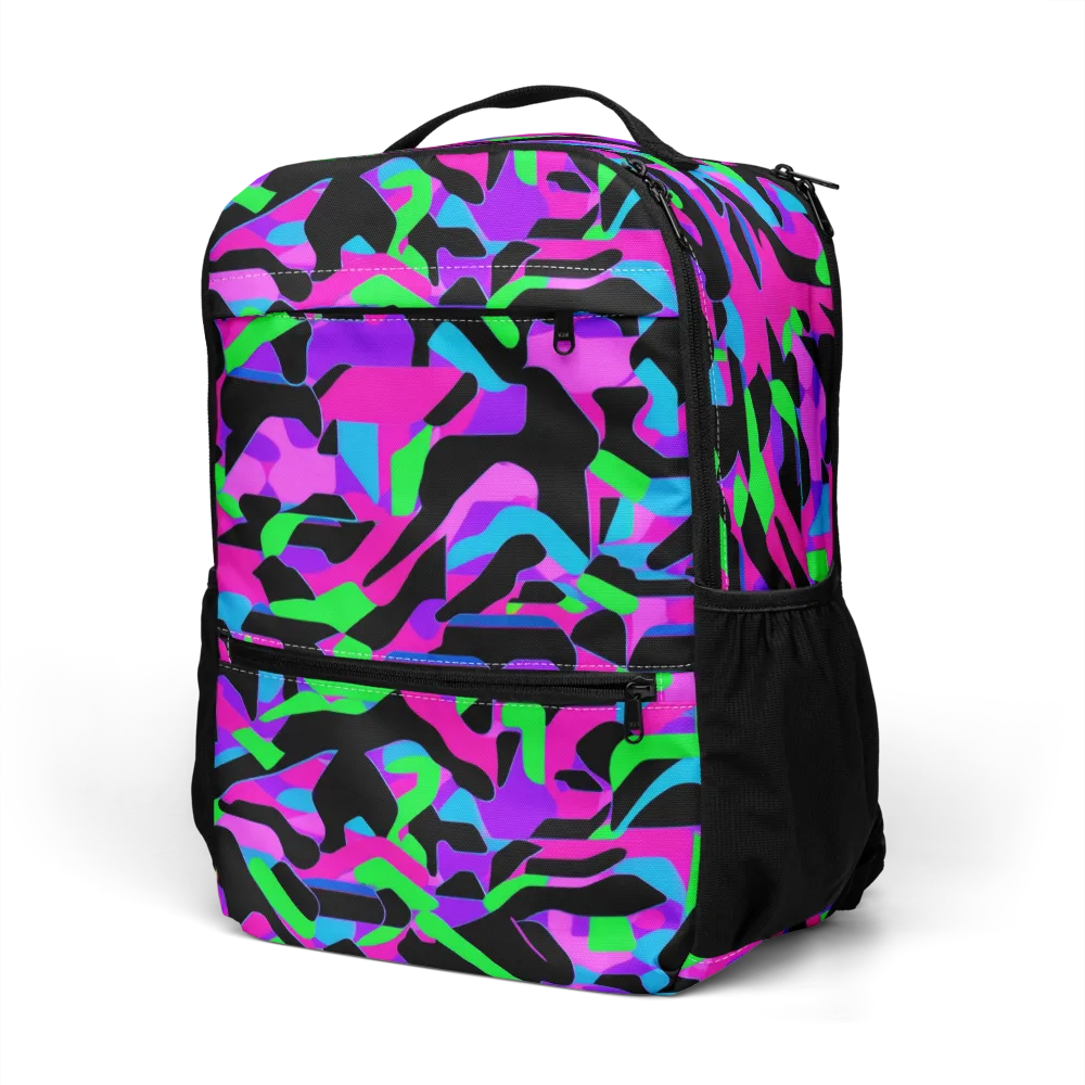 Neon Ink Drift on Utility Backpack — Left Front