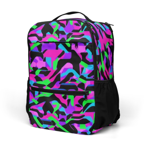 Neon Ink Drift on a Utility Backpack
