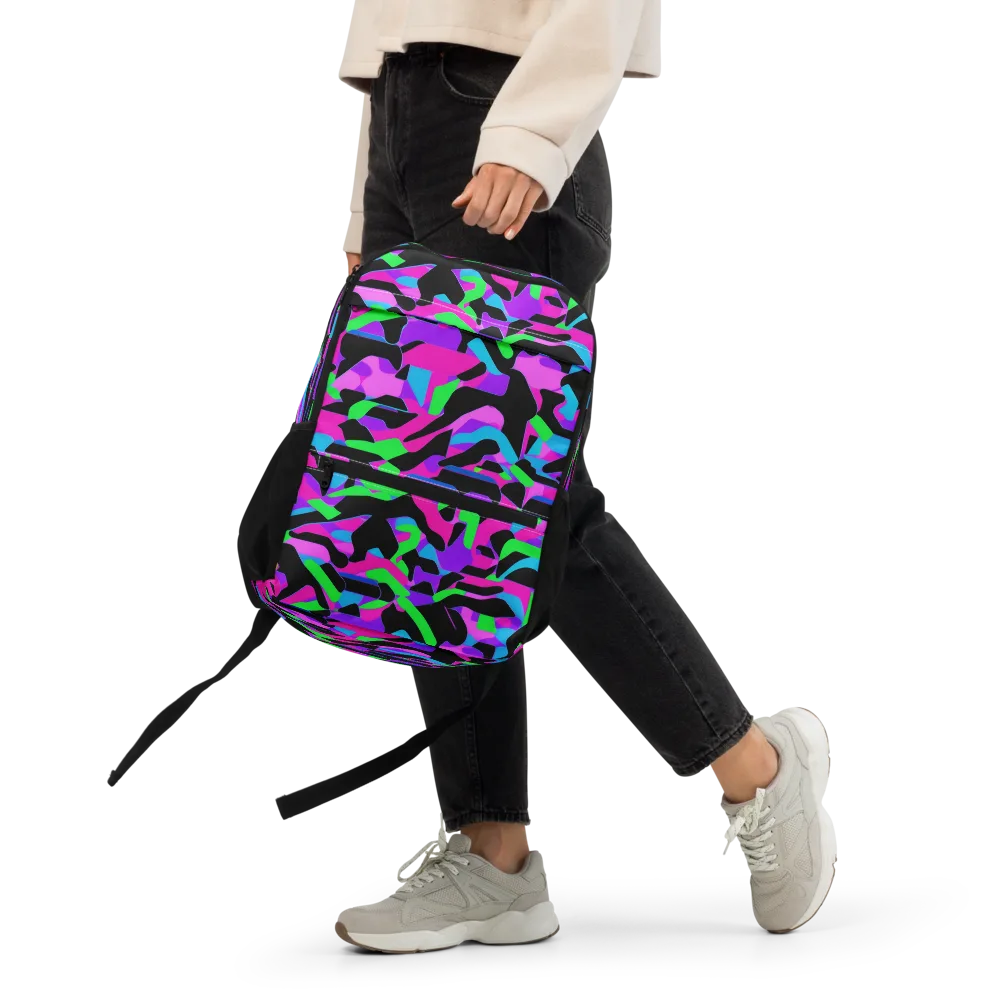 Neon Ink Drift on Utility Backpack — Front