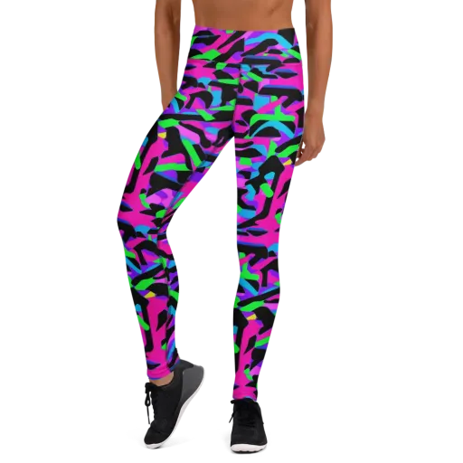 Neon Ink Drift on a Yoga Leggings