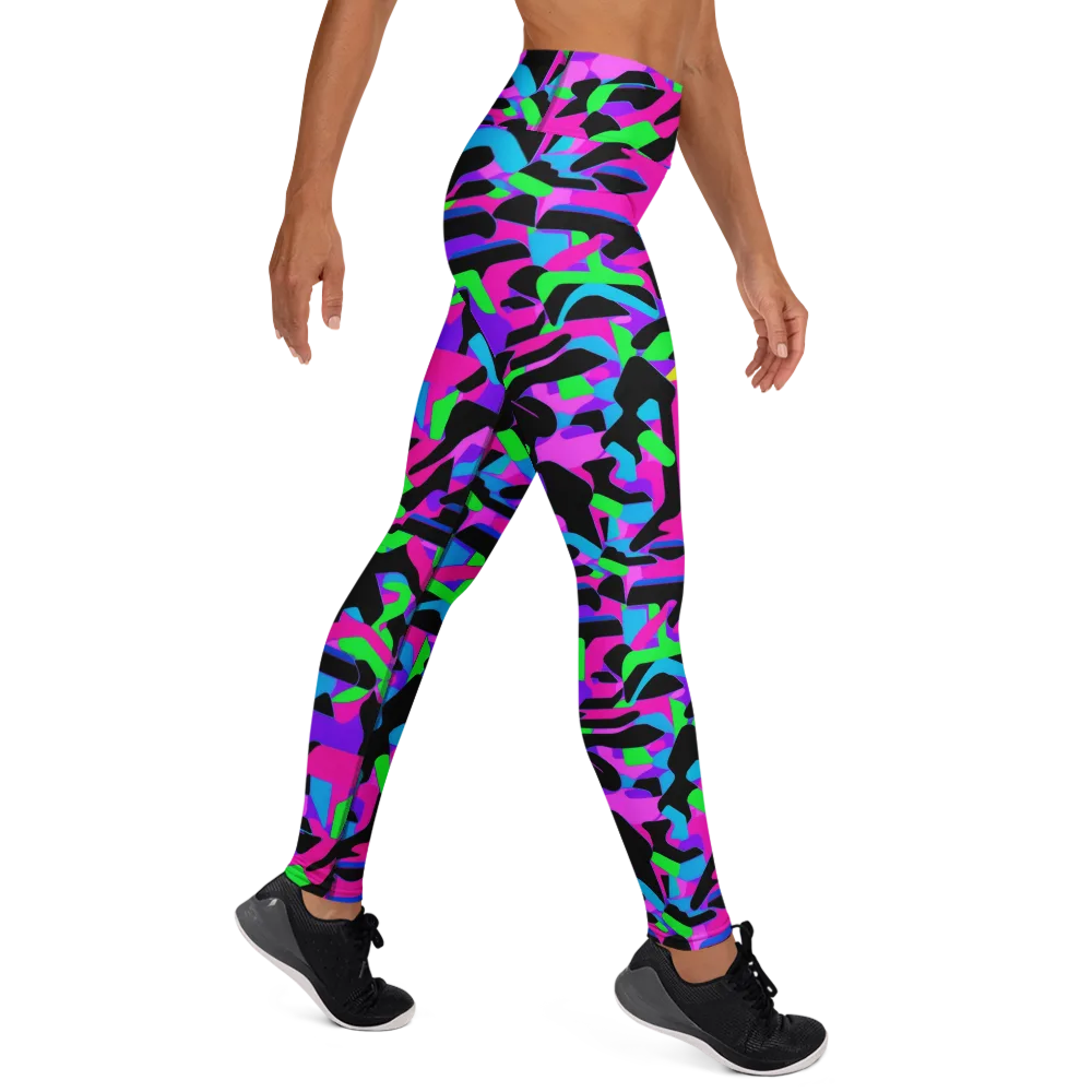 Neon Ink Drift on Yoga Leggings — Right