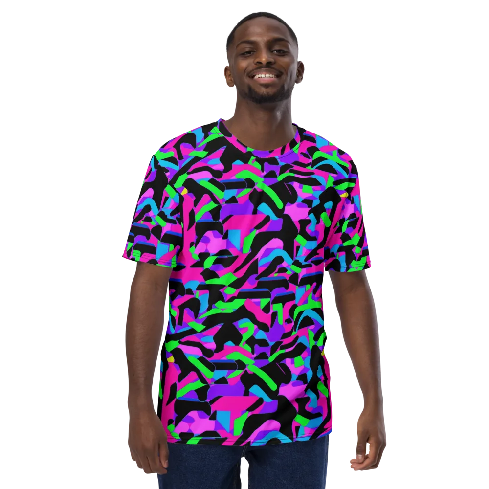 Neon Ink Drift on Men's Crew Neck T-Shirt — Front