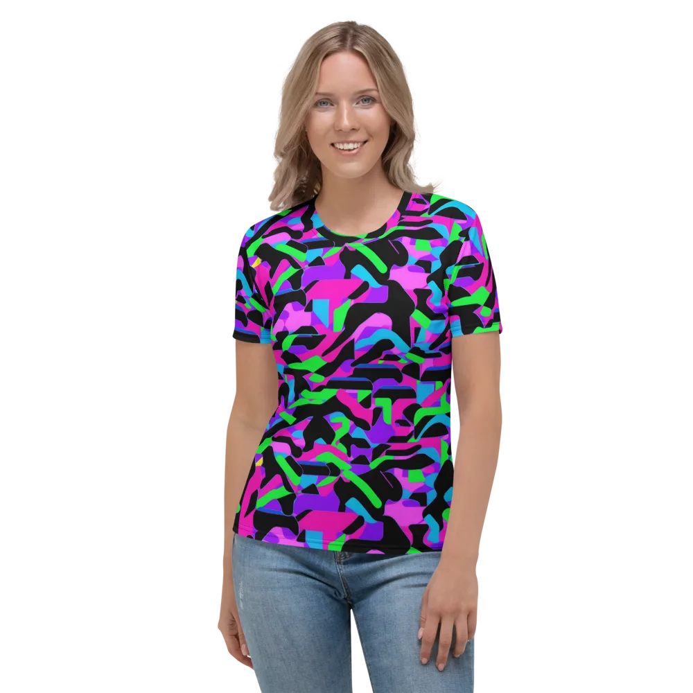 Neon Ink Drift on Women's Crew Neck T-Shirt — Front