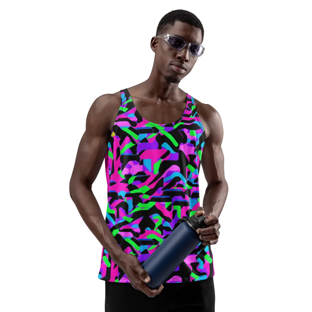 Neon Ink Drift on Men's Tank Top — Front