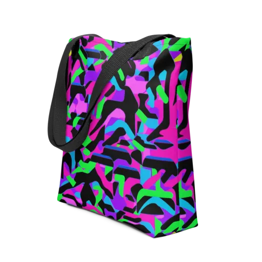 Neon Ink Drift on a Tote Bag