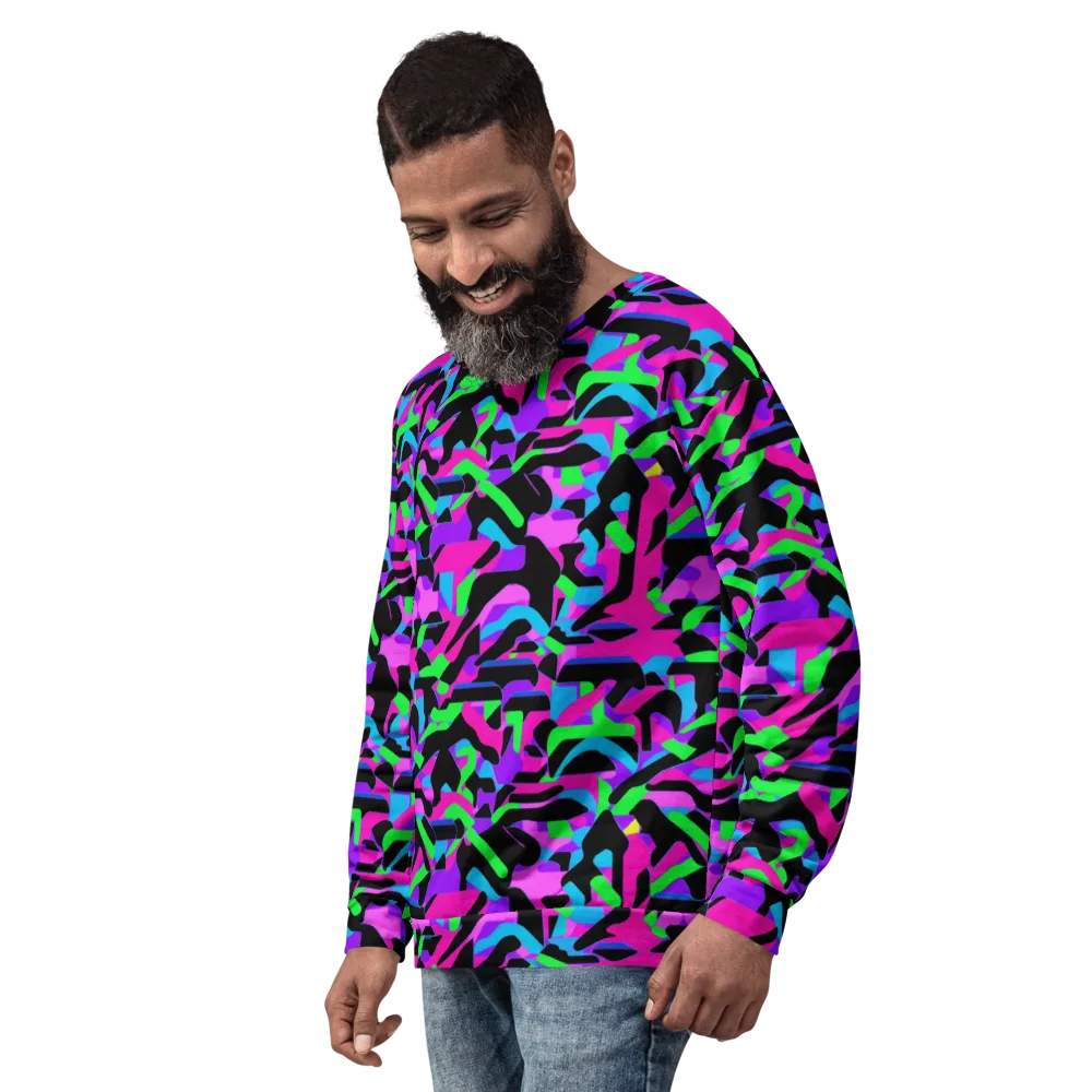Neon Ink Drift on Sweatshirt — Left Front