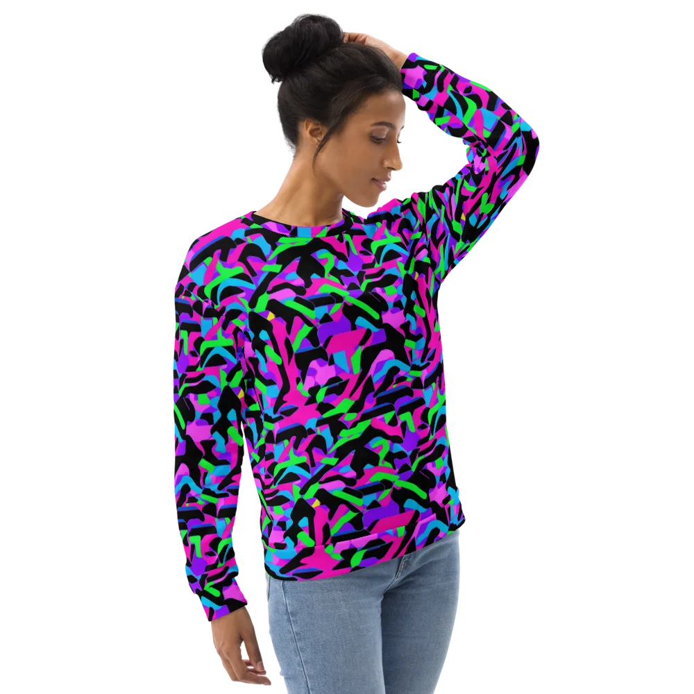 Neon Ink Drift on Sweatshirt — Right Front