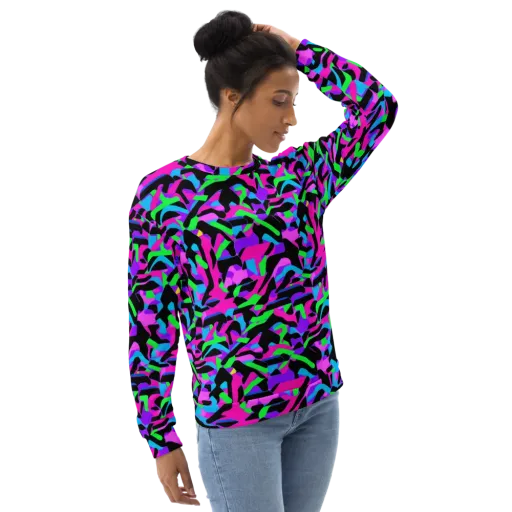 Neon Ink Drift on a Sweatshirt