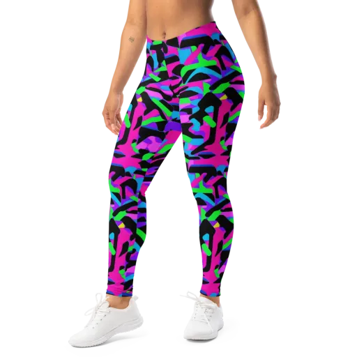 Neon Ink Drift on a Leggings