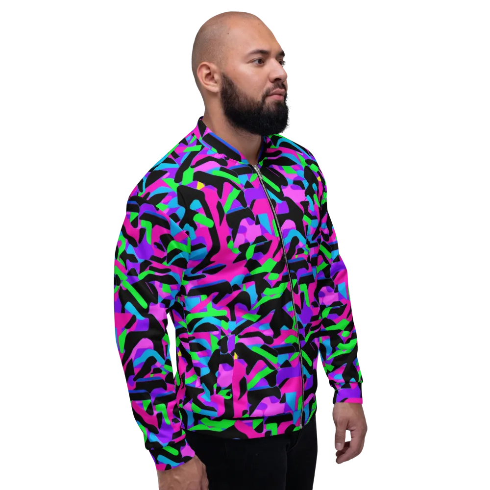 Neon Ink Drift on Bomber Jacket — Right