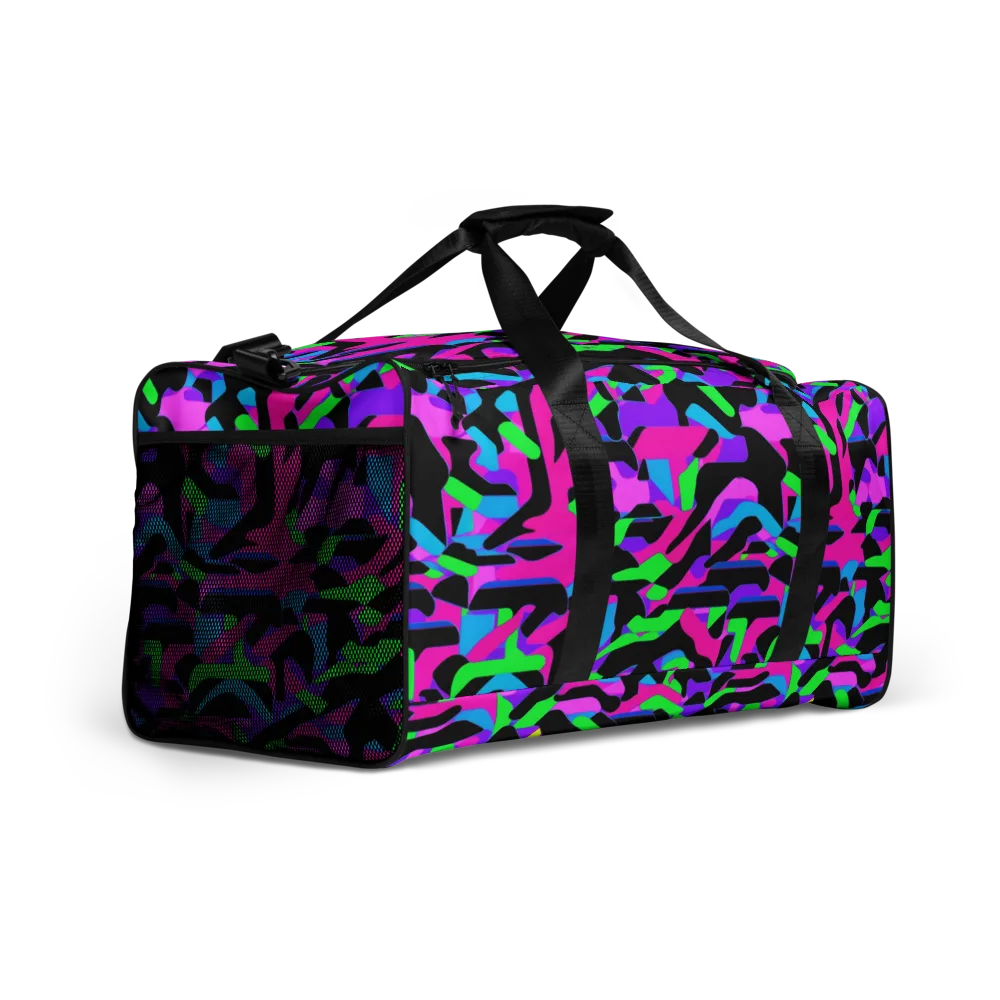 Neon Ink Drift on Duffle Bag — Right Front