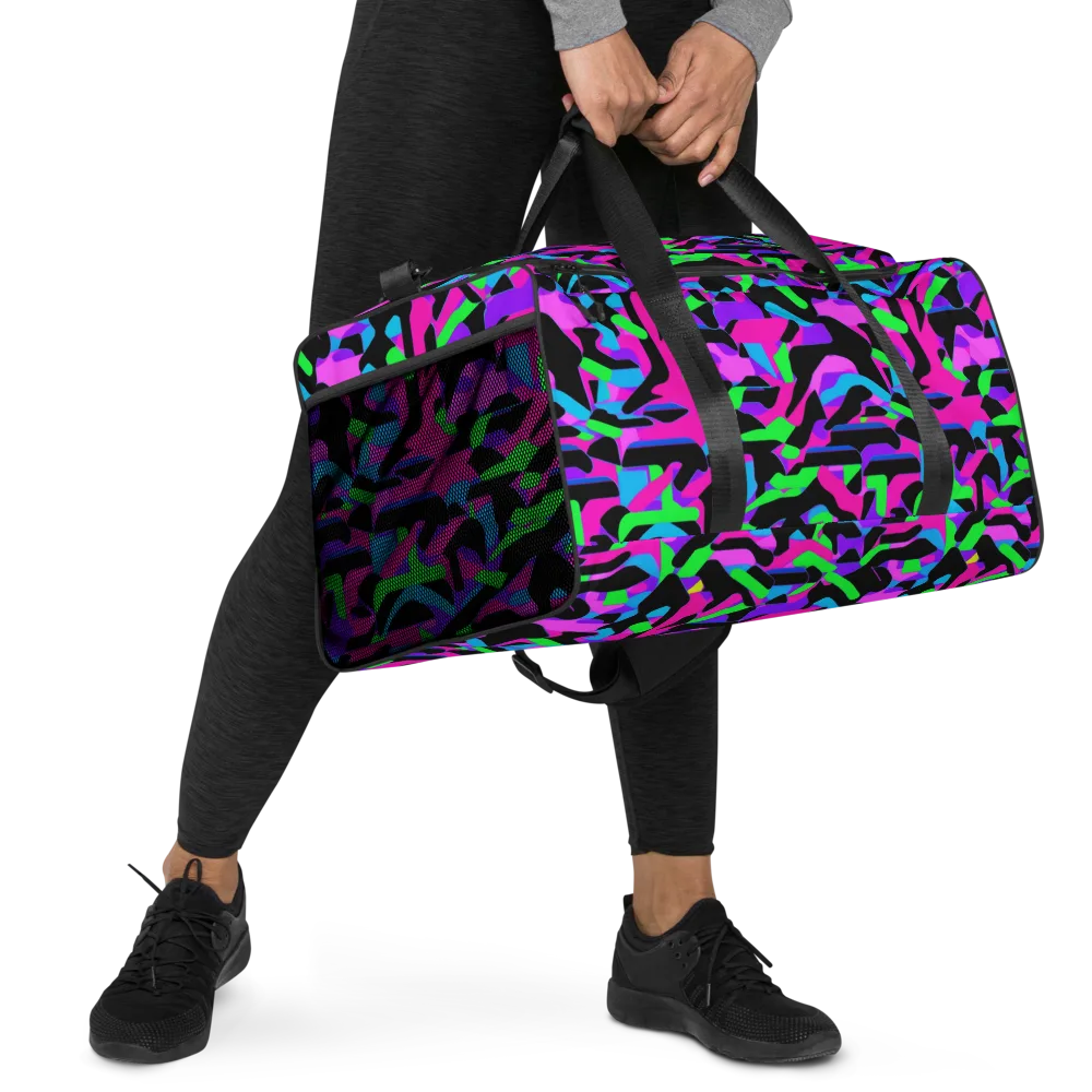 Neon Ink Drift on Duffle Bag — Right Front