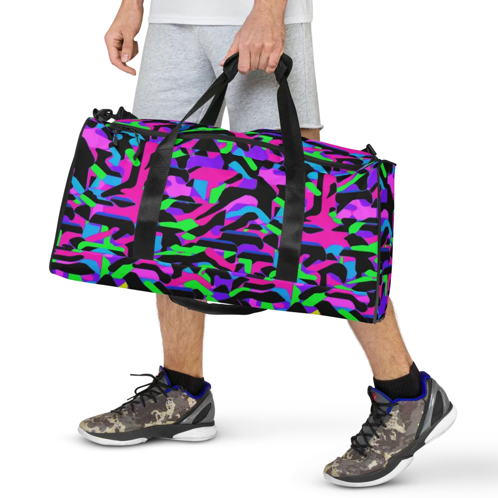Neon Ink Drift on Duffle Bag — Front