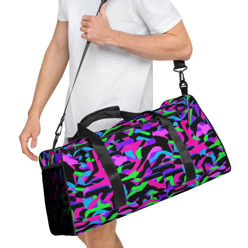 Neon Ink Drift on Duffle Bag — Right Front
