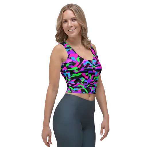 Neon Ink Drift on a Crop Top