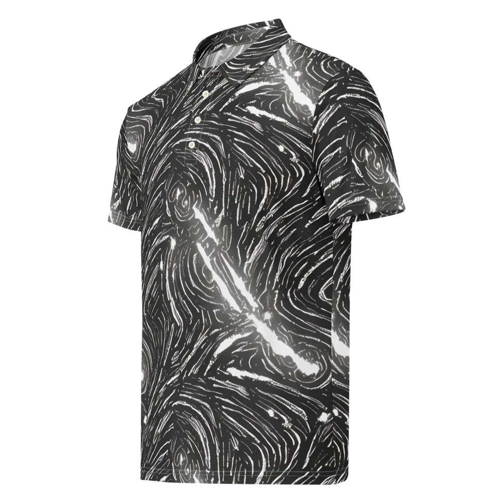 Silver Swirl on Men's Slim Fit Polo Shirt — Left Front