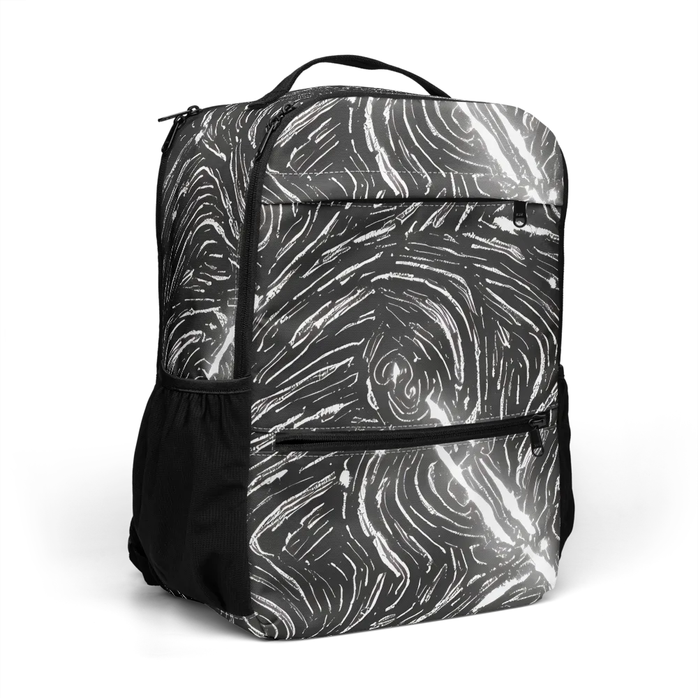 Silver Swirl on Utility Backpack — Right Front
