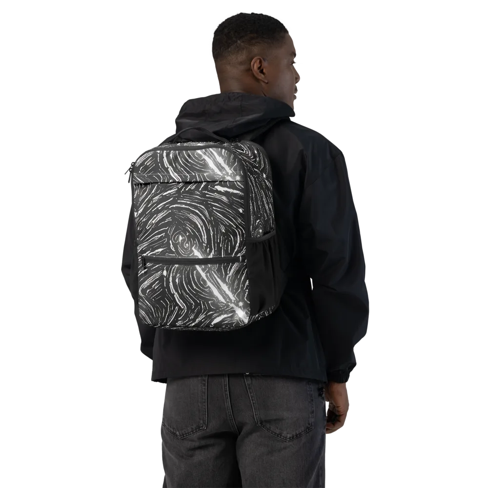 Silver Swirl on Utility Backpack — Back