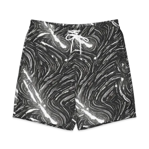 Silver Swirl on a Men's Board Shorts