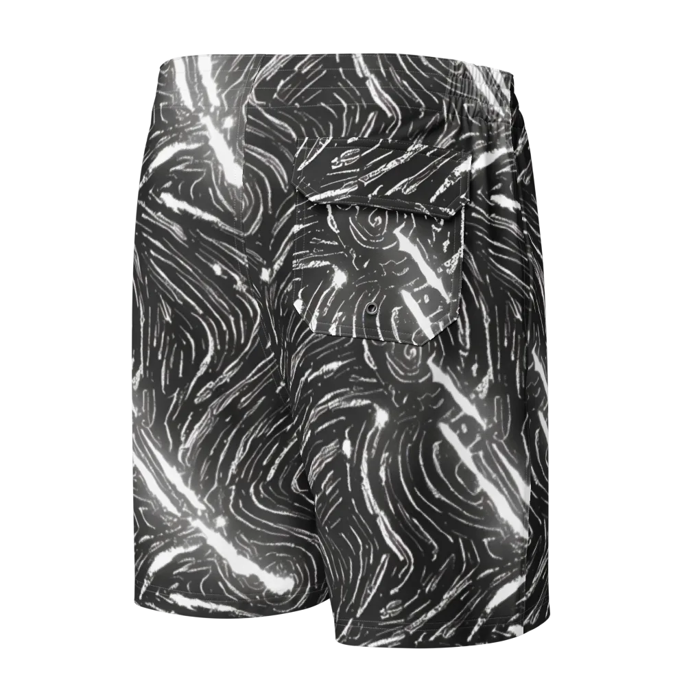 Silver Swirl on Men's Board Shorts — Back