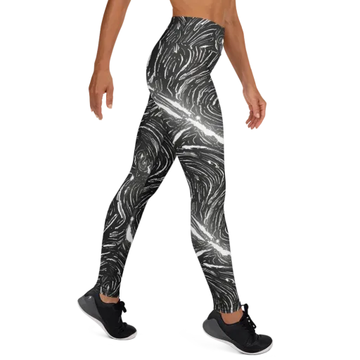 Silver Swirl on a Yoga Leggings