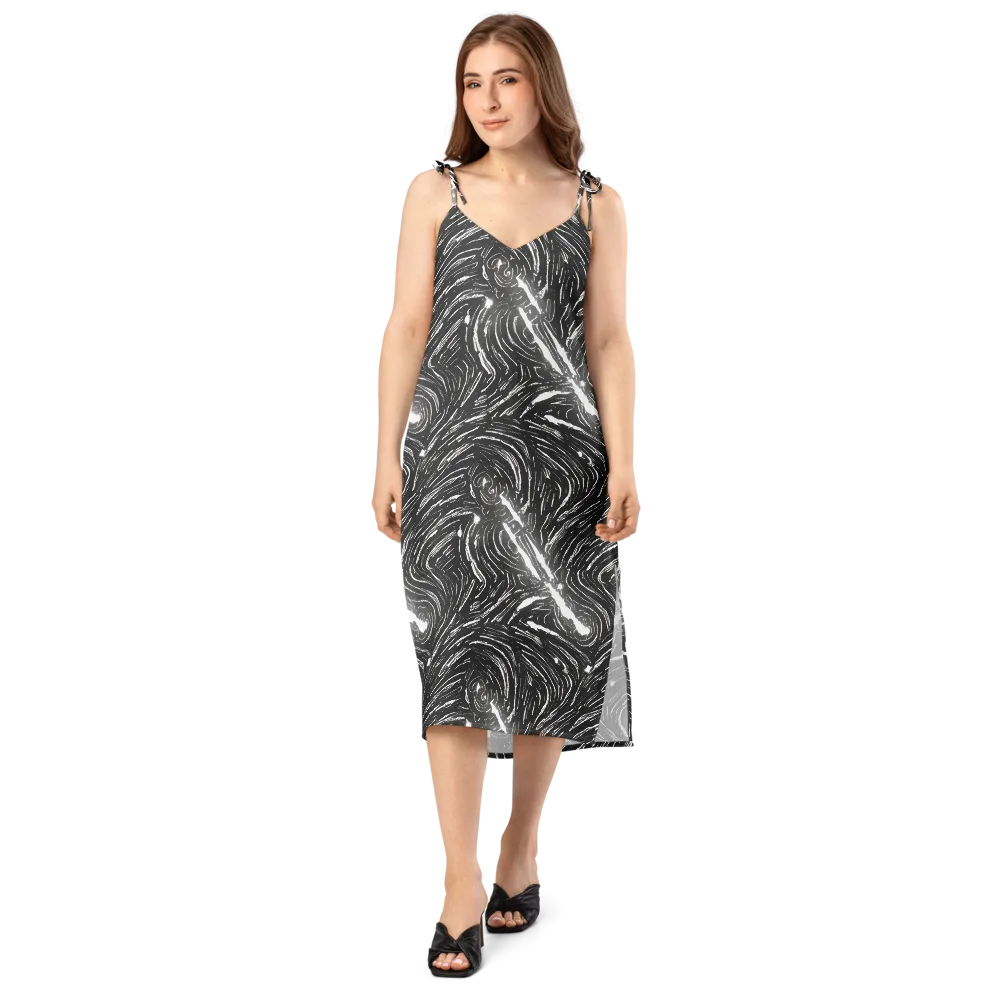 Silver Swirl on Slip Dress — Front