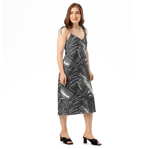 Silver Swirl on a Slip Dress