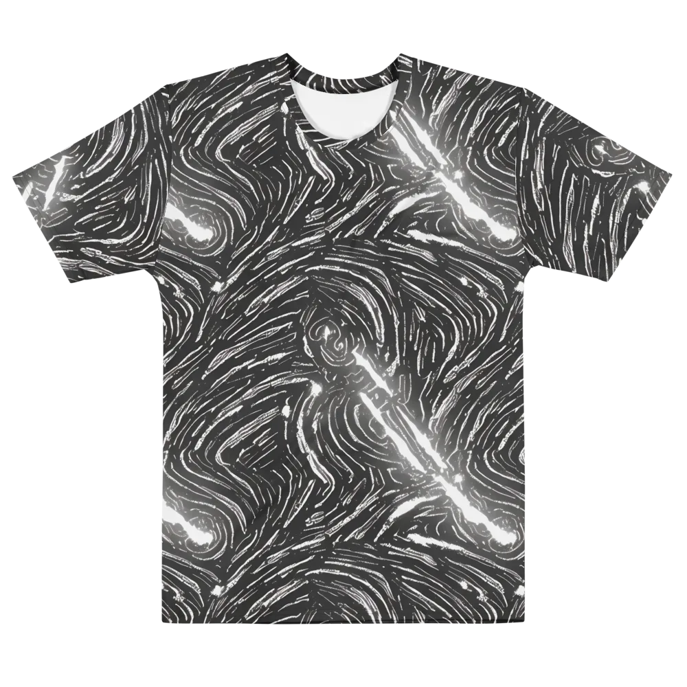 Silver Swirl on Men's Cotton Crew Neck T-Shirt — Front
