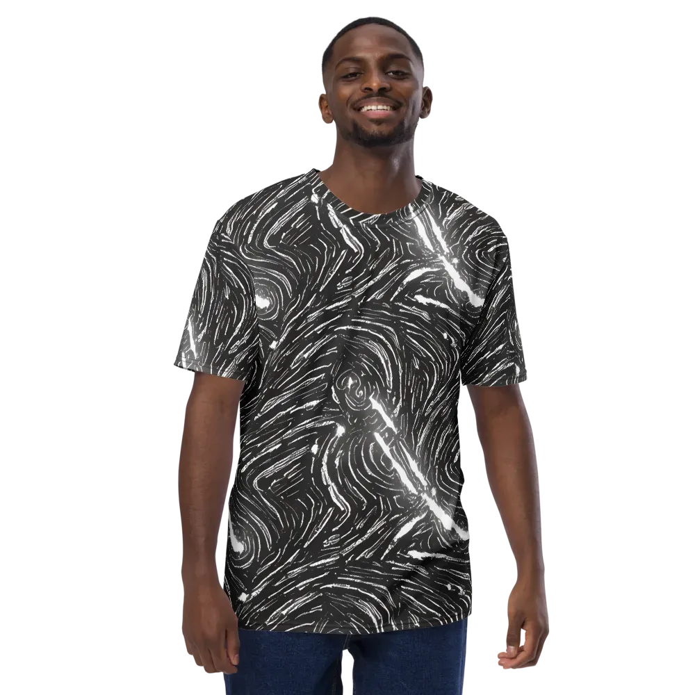 Silver Swirl on Men's Crew Neck T-Shirt — Front