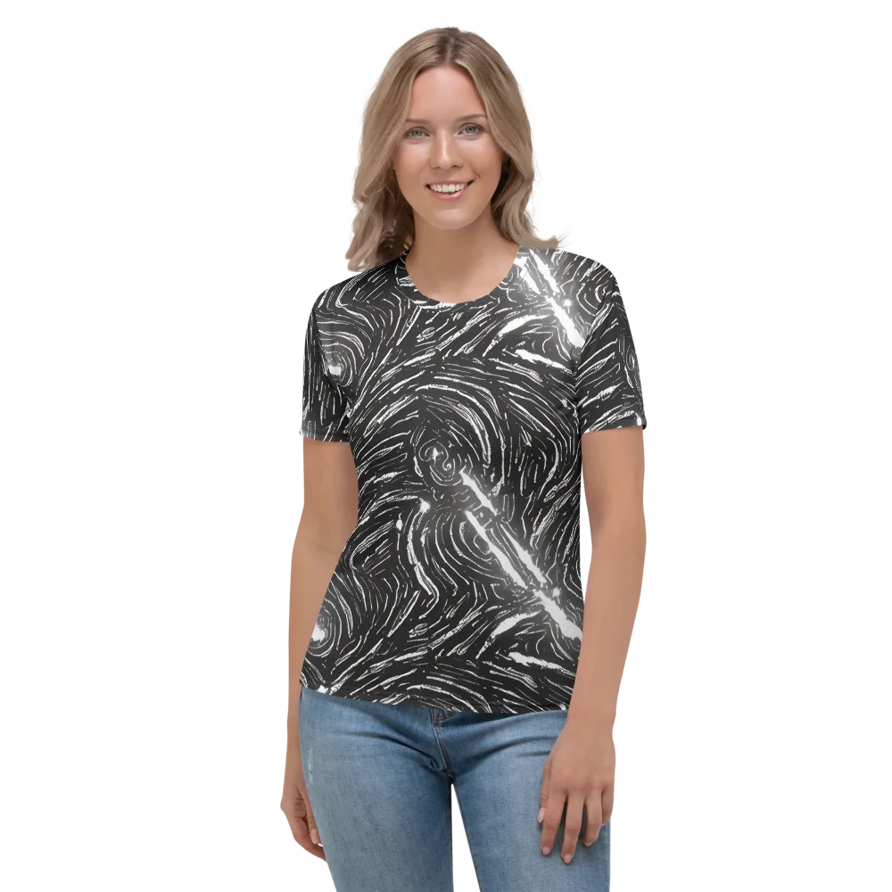 Silver Swirl on Women's Crew Neck T-Shirt — Front