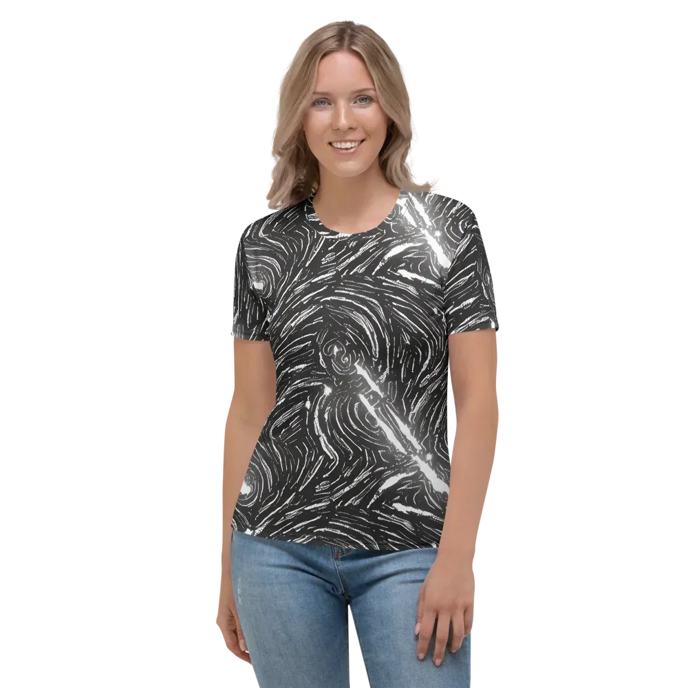Silver Swirl on Women's Crew Neck T-Shirt — Front