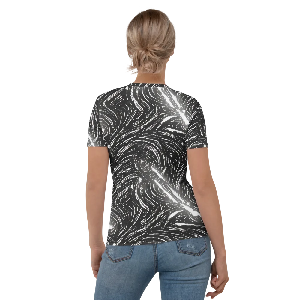 Silver Swirl on Women's Crew Neck T-Shirt — Back