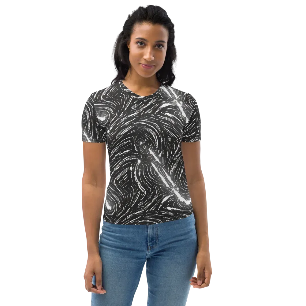 Silver Swirl on Women's Crew Neck T-Shirt — Front