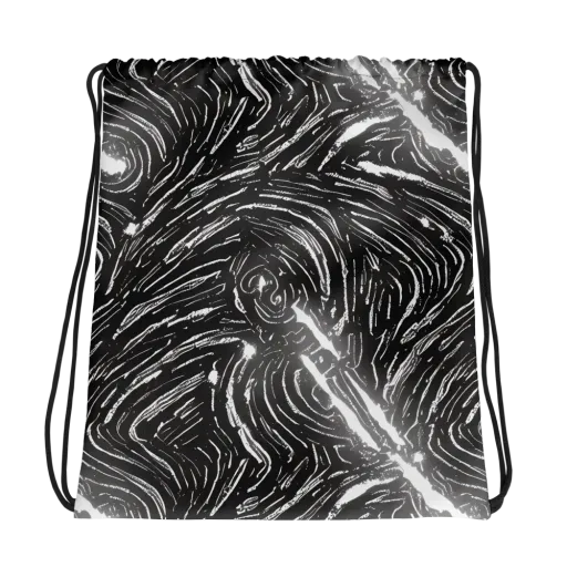 Silver Swirl on a Drawstring Bag