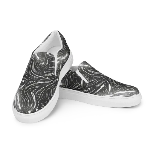 Silver Swirl on a Women's Slip-On Canvas Shoes