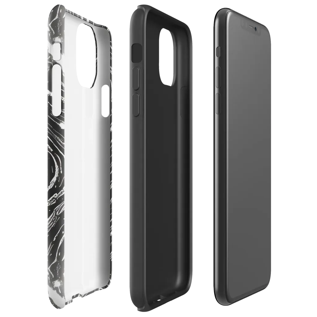 Silver Swirl on Tough Case for iPhone® — Right
